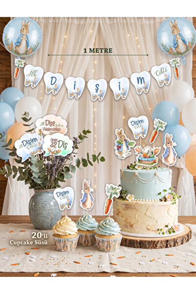 Genel Markalar İlk Dişim Çıktı Peter Rabbit Temalı Mavi - Diş Buğdayı Seti