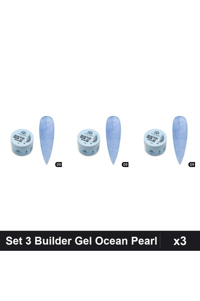 global fashion Set 3 Builder Gel Ocean Pearl Dream 15g, Constructie Unghii UV...