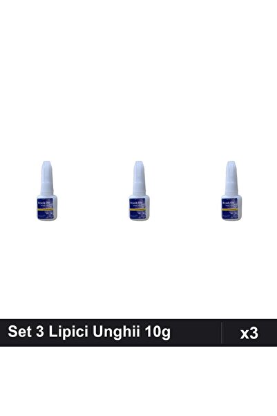 NAİLS Set 3 Lipici Unghii cu Pensula 10g, Adeziv Profesional Manichiura, Tipsuri