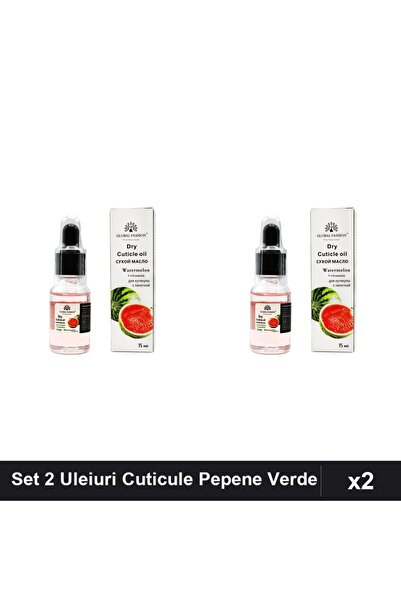 global fashion Set 2 Uleiuri Cuticule cu Pipeta, Aroma Pepene Verde 15ml, Îng...