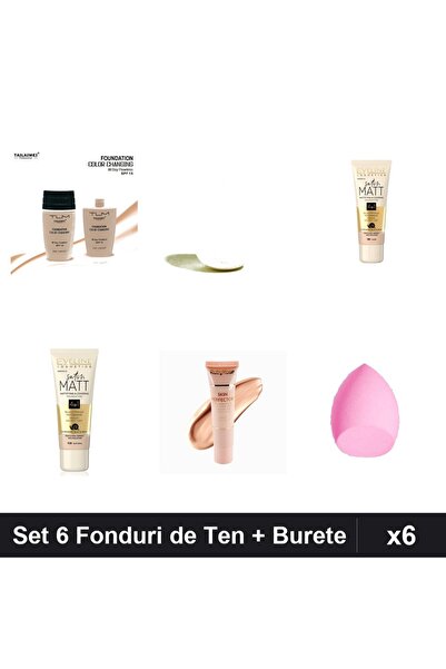 Makeup Set 6 Fond de Ten Eveline + TLM Color Changing SPF15, Nuante Ivory , 2...
