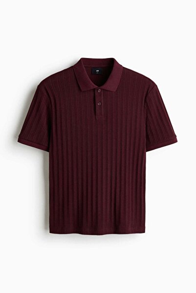 H&M Slim Fit Textured jersey polo shirt