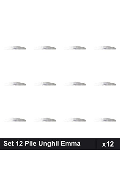 emma Set 12 Pile Unghii Granulatie 120/150, Buffere Profesionale Manichiura
