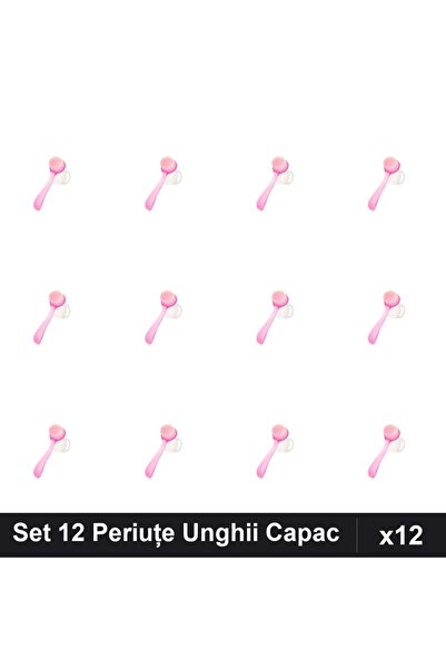 NAİLS Set 12 Periuțe Unghii cu Capac, Manichiură Profesională, Curățare Efici...