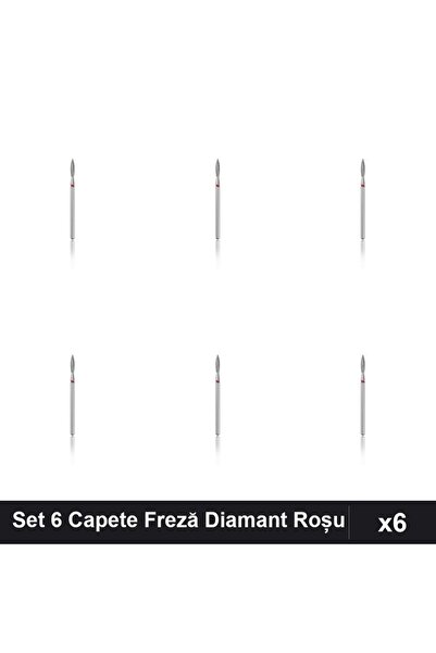 NAİLS Set 6 Capete Freză Diamant NBC Flacăra Roșie, Duritate Medie, Manichiur...