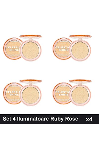 Ruby Rose Set of 4 Celestial Shine Highlighters 02 Prism Light, Highlighter B...