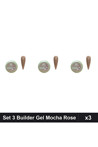 global fashion Set 3 Builder Gel Mocha Rose 15g, Constructie Unghii Gel UV/LED,