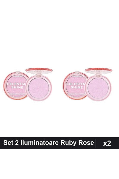 Ruby Rose Set of 2 Celestial Shine 01 Highlighters, Highlighter Blush, Glowin...