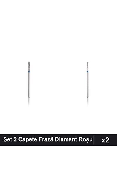 NAİLS Set 2 Capete Frează Diamant NBC Cilindru Rotund Roșu, Duritate Medie, M...