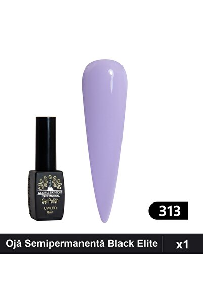 global fashion Ojă Semipermanentă Black Elite 8ml, Manichiură UV/LED,