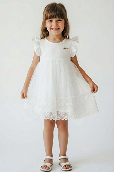 Breeze Rochie pentru fete, cu fustă din tul, broderie florală, cu emblemă, 3-...