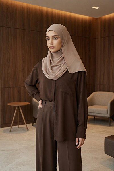Aisha's Design شال شيفون مع بطانة قطنية ممشطة مانعة للانزلاق، PS-62