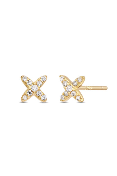 Lisa&Co. Cercei Argint Stacked Star Argint placat cu aur galben / Zircon / Alb