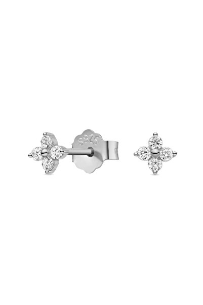 Lisa&Co. Cercei Argint Joy Paved XS Argint placat cu rodiu / Zircon / Alb