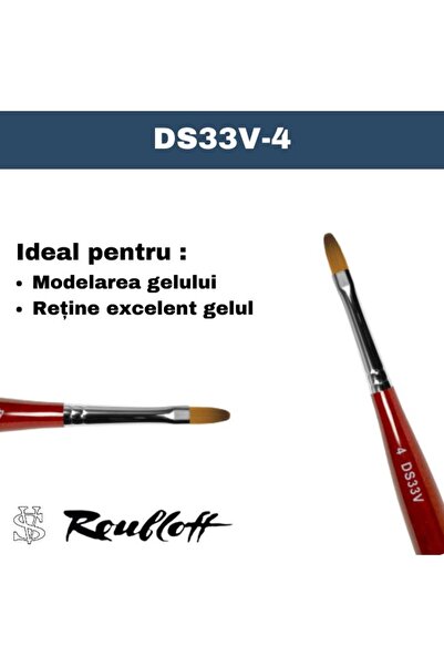 Roubloff Perie de unghii cu capac, DS33V Nr. 4, Fabricat din păr sintetic