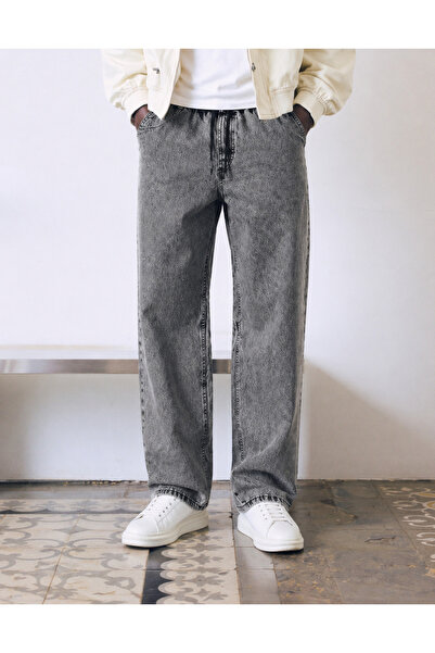 hacker Men's Anthracite Premium Jogger Baggy Trousers with Elastic Waistband