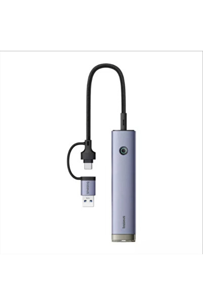 Baseus UltraJoy USB / USB-C Hub, 3 x USB-A 3.0 - 1 x USB-C - 1 x RJ45, Γκρι B...