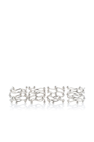 Blends Silver Napkin Rings Set of 4 from Tila