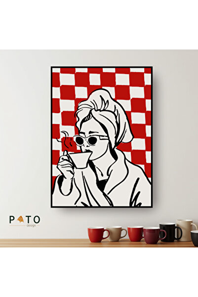 Pato Design 'Slow Morning' Kahve Temalı Kadın Silüetli Dekoratif Tablo | Siya...
