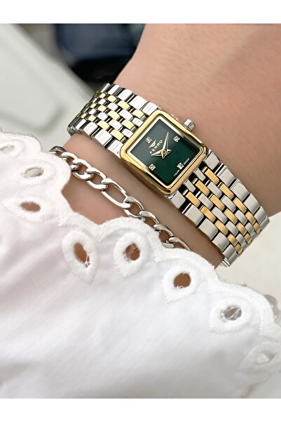 FERRO Silver and Yellow Steel Cord Women's Wristwatch Fl21764A-D6 Waterproof ...