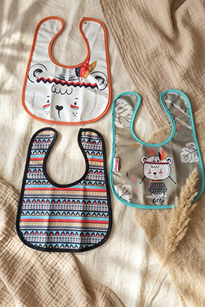 DYZSTAR Baby Feeding Bib Set of 3 - Boho Tribal Series Waterproof Liquid Repe...