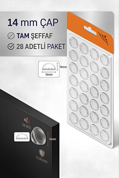 Mobilyap 14 mm Şeffaf Silikon Kaydırmaz Cam Masa Altlığı & Ses Stoperi Kendın...