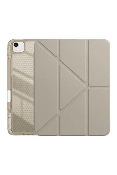 Ps iPad Air 13 inç (M4)/(M3)/(M2) Tri Folding Standlı Kılıf - Bej
