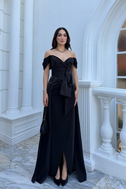Sindimoda Ela Kayık Yaka Tasarım Abiye 1029