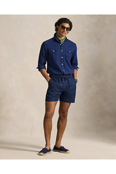 Ralph Lauren Black Label Pony İşlemeli Prepster Keten Şort 100086245.