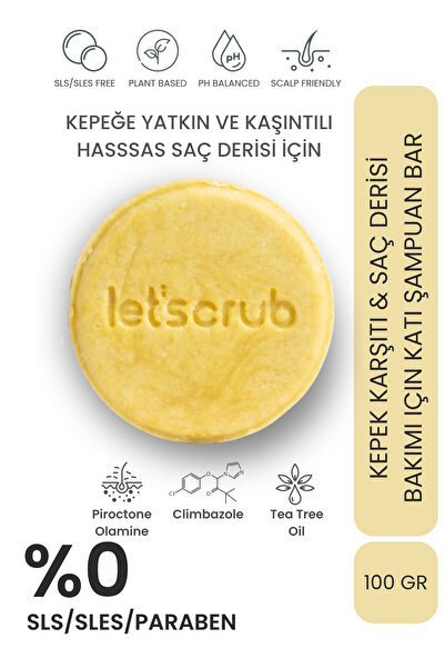 LET'SCRUB Solid Shampoo for Scalp Prone to Dandruff and Itching 100 Gr |   P....
