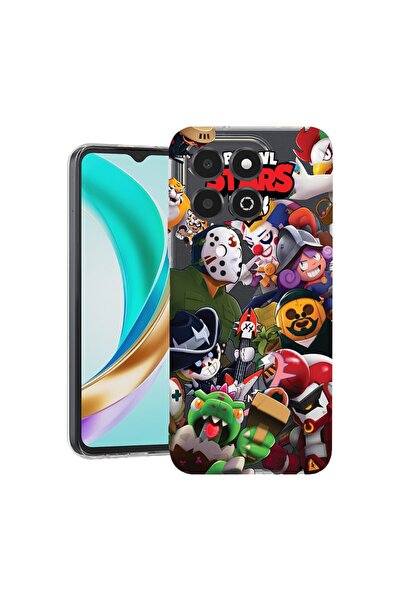 bestcase Прозрачен тънък силиконов калъф, съвместим с Honor X6c, Brawl Stars,...