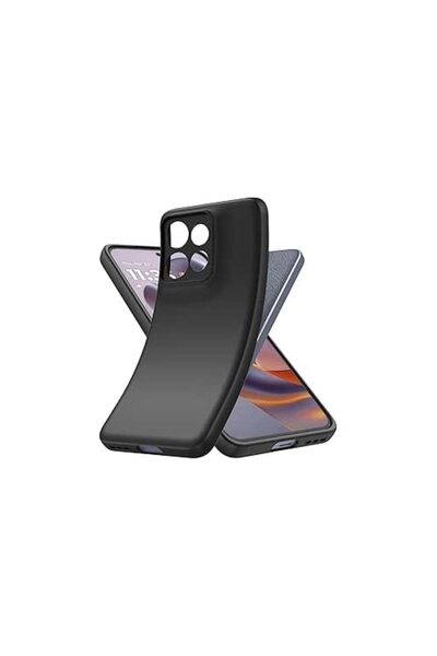 bestcase Ултра тънък силиконов калъф за Motorola Edge 50, матово черен