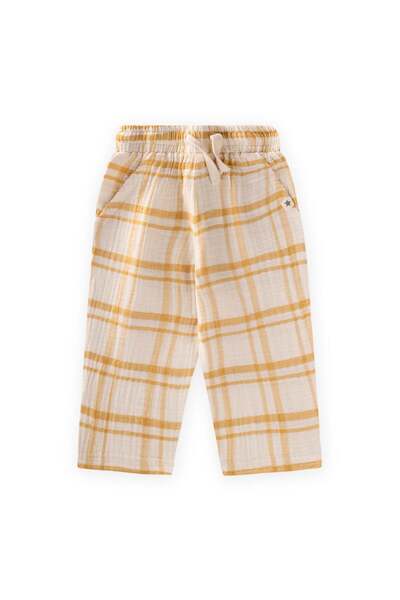 Cigit Muslin pantalone 1-10 godina senf karirani