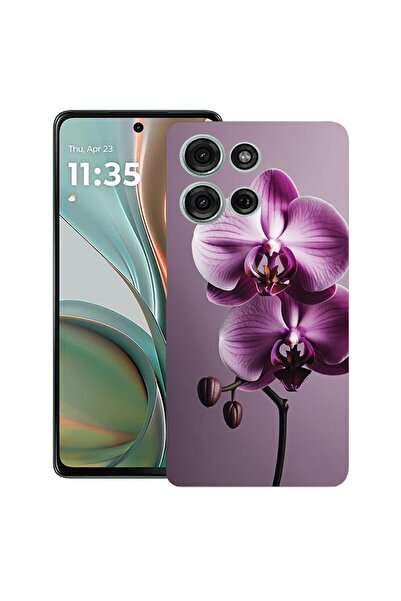 bestcase Калъф за Motorola Moto G15, Розова орхидея, Тънък силиконов 0.8ММ, У...