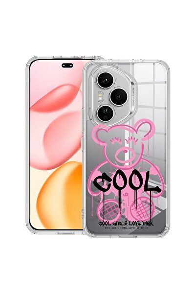 bestcase ¬Æ Husa Clear Silicon pentru Honor 400 Pro, Teddy Bear Cool Pink, 20...