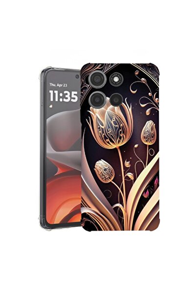 bestcase ¬Æ Husa pentru Motorola Moto G15, Anti Shock 1.5MM, Golden Tulip, Pr...