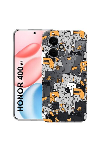 bestcase ¬Æ Husa Clear Silicon pentru Honor 400, Cat Pattern, 2036423 T 1030