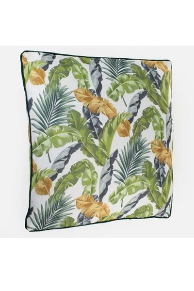Cumpara-Istet Pernă albă cu model frunză de banană 50 x 50 cm