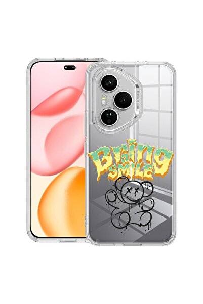bestcase Прозрачен силиконов калъф за Honor 400 Pro, дизайн Мече с усмивка, 2...