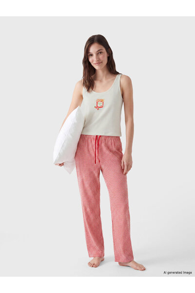 LC Waikiki U Neck Patterned Women's Pyjamas Set