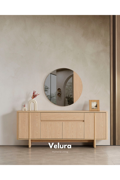 Velura Home & Living Eylül Konsol - Naturel Meşe (Ayna Dahil)