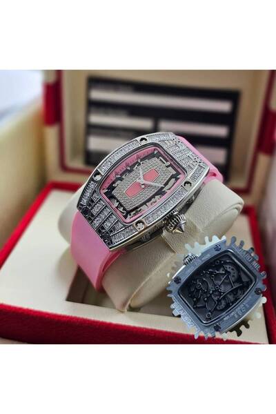 OEMS Richard mille watch - zircon-encrusted automatic - pink