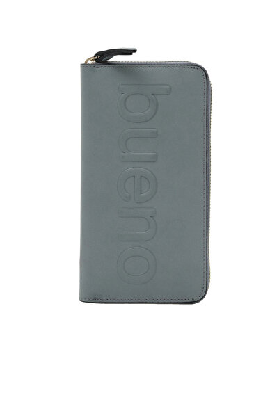 BUENO Gray Light Leather Women's Wallet