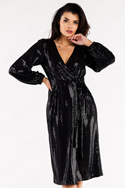 Awama Dress, awama, model A564, Polyester, Black, M