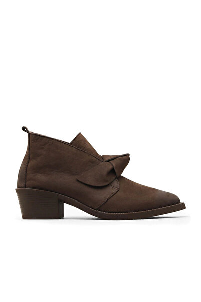BUENO Brown Nubuck Women's Heeled Boots