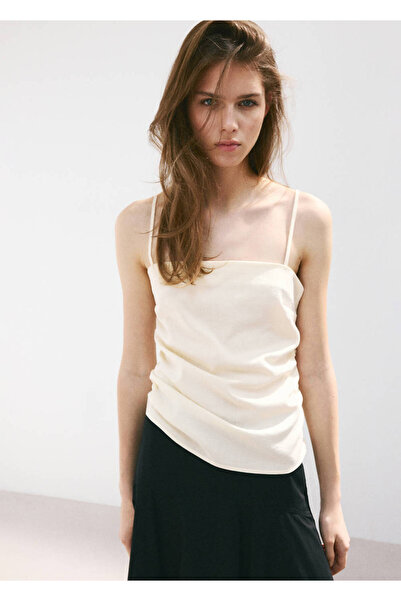 MANGO Woman Askılı drape bluz