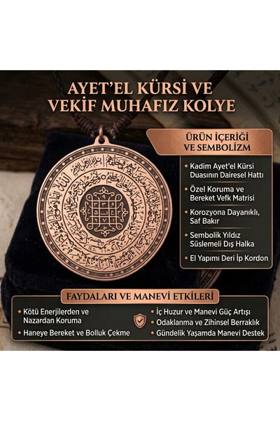 Velvet Copper %100 Saf Bakır Kolye Frekans Tılsımı Sayı Vefki