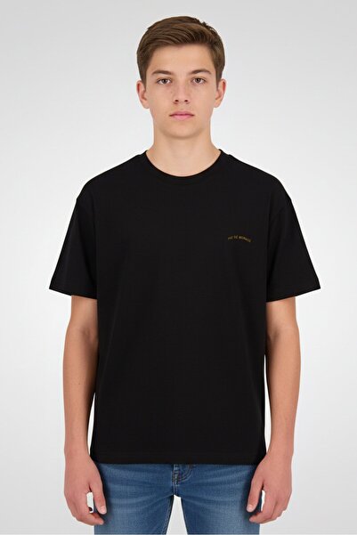 Pas De Monaco Kids Boy Crew Neck Short Sleeve Graphic Print T-Shirt, Black
