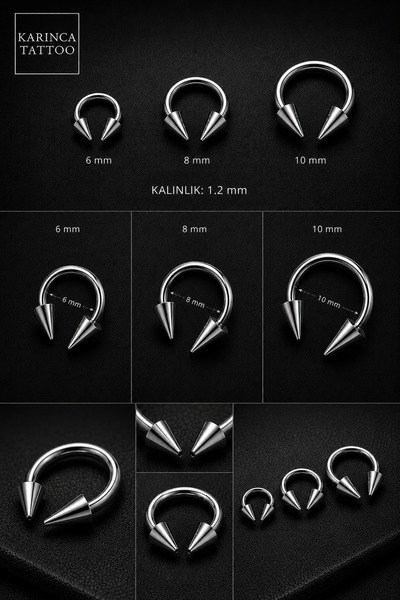 Karınca Piercing Büyük Spike Halka Piercing Septum Snake Bites Dudak Tragus H...