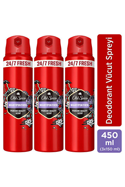 Old Spice Night Panther Erkek Sprey Vücut Deodorantı 150 ml x3